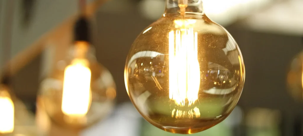 decorative hanging lightbulbs