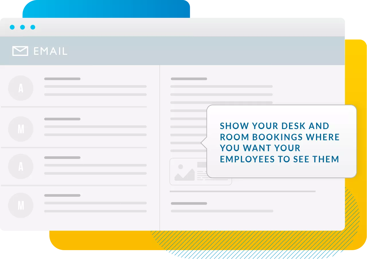 Show your desk and room booking where you want your employees to see them with Cloudbooking's smart office solutions