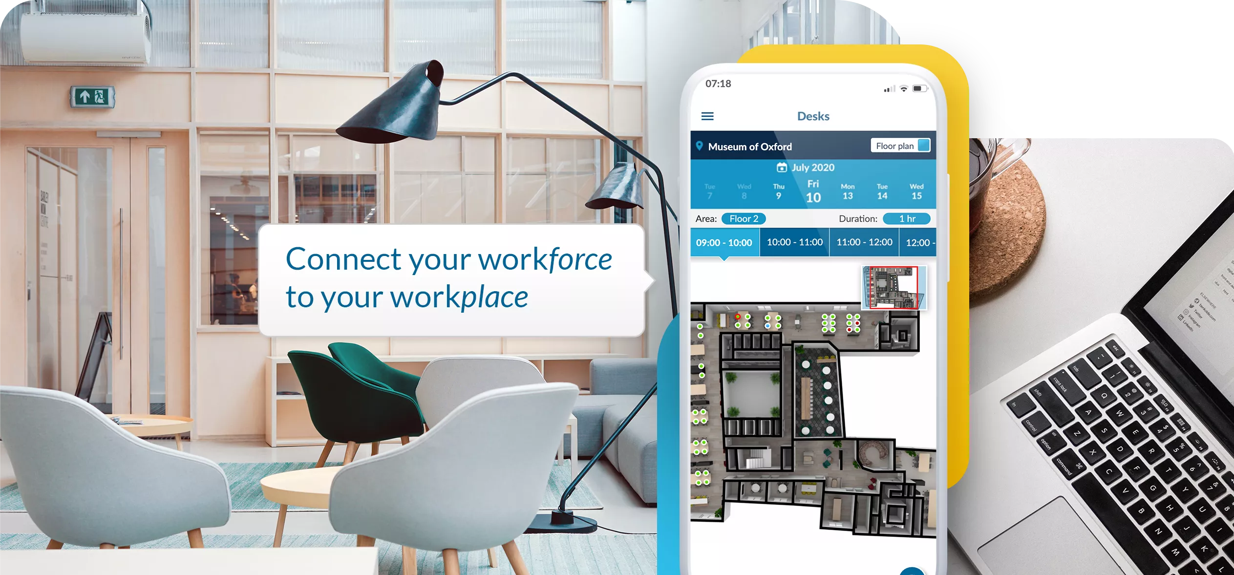 Connect your workforce with your workplace with Cloudbooking smart office solutions