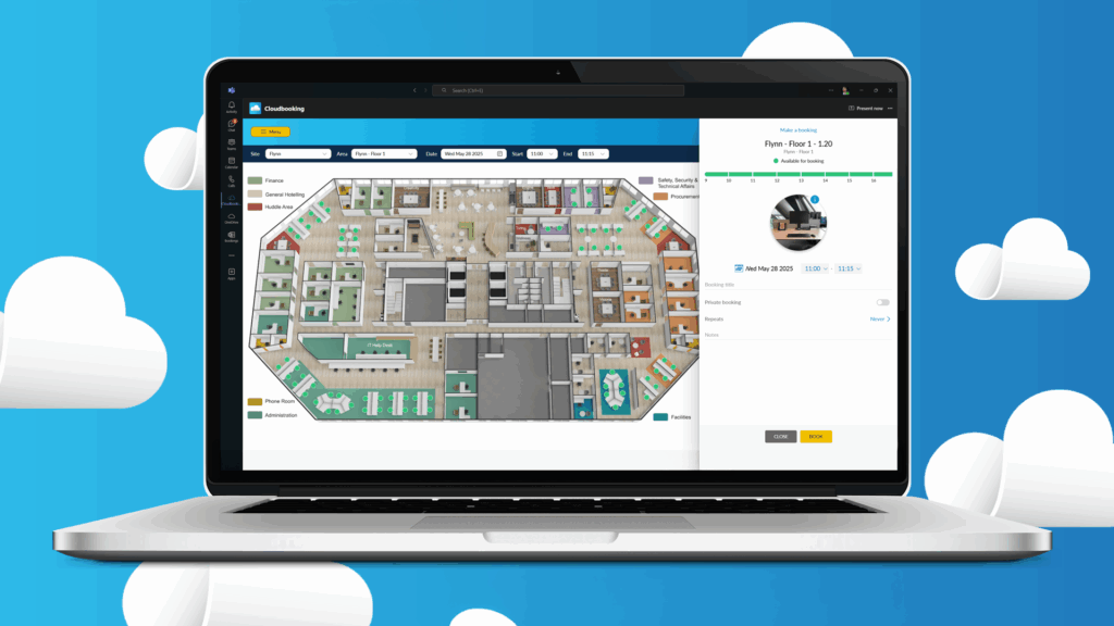 Cloudbooking's Teams App on Laptop